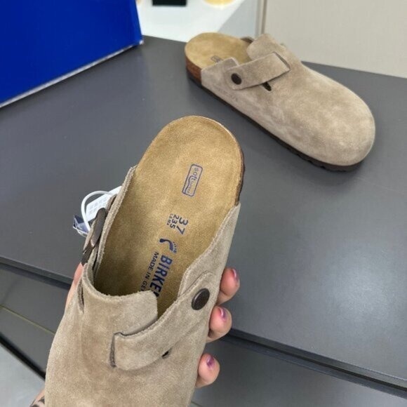 Birkenstock Beige Suede Clogs - Picture 5 of 6